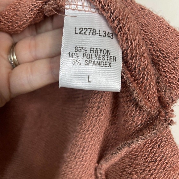 Loveappella High Low Cowl Neck Terra Cotta Sweater Sz S - Picture 11 of 11